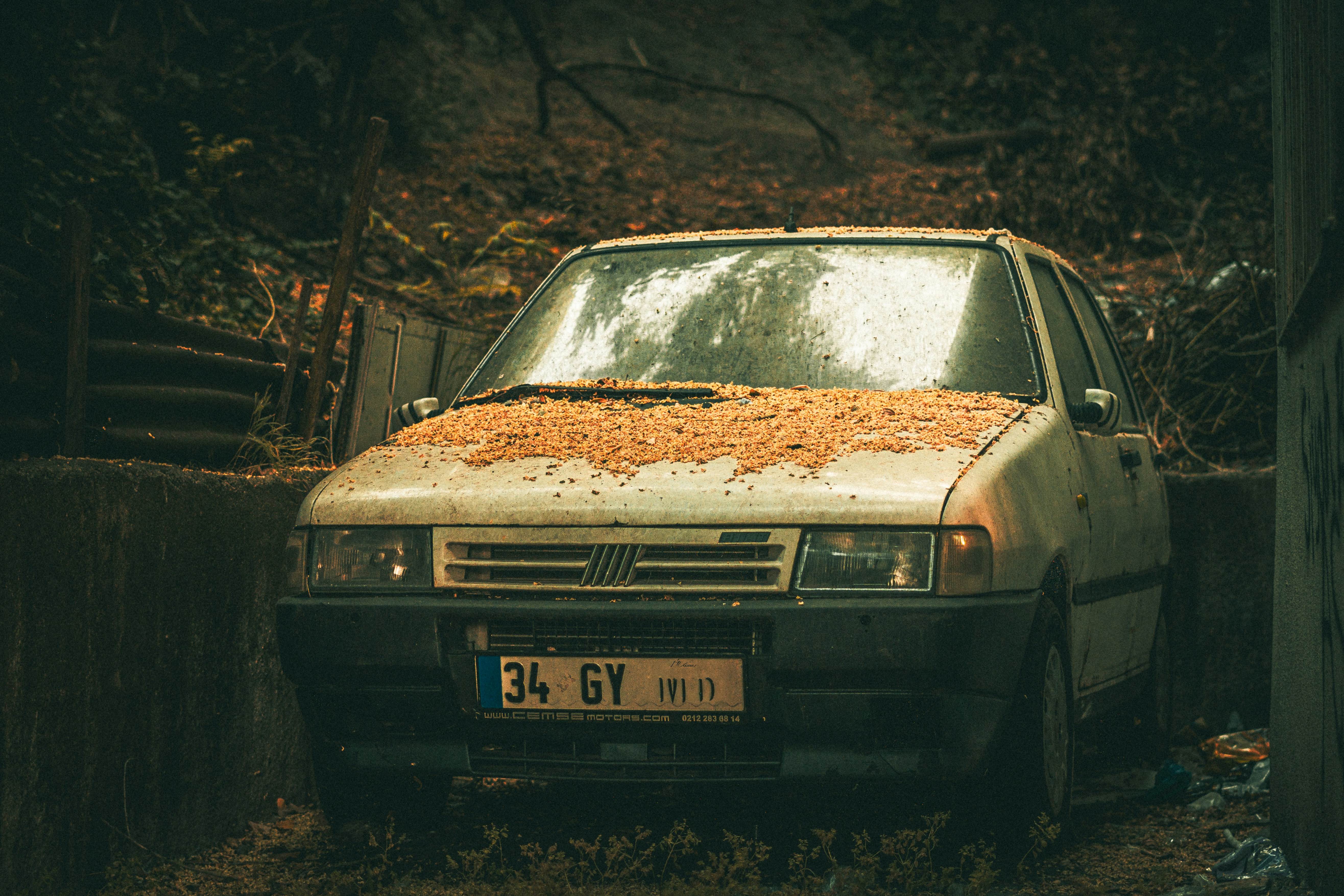 洗車NGタイミングのイメージ（水シミがついた黒い車）